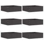 Margine pentru gazon 6 pcs Negru 40 x 40 x 13 cm Oțel GartenMobel Dekor