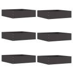 Margine pentru gazon 6 pcs Negru 50 x 50 x 13 cm Oțel GartenMobel Dekor