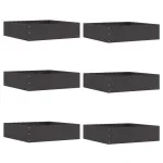 Margine pentru gazon 6 pcs Negru 50 x 50 x 13 cm Oțel GartenMobel Dekor