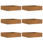 Margine pentru gazon 6 pcs Ruginit 50 x 50 x 13 cm GartenMobel Dekor