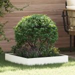 Margine pentru gazon Alb 60 x 60 x 13 cm Oțel GartenMobel Dekor