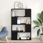 Set comodă TV Pe perete Negru 80 x 24 x 125 cm Lemn compozit GartenMobel Dekor