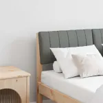 Tăblie tapițată Gri închis 120 cm Lemn de pin masiv GartenMobel Dekor