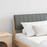 Tăblie tapițată Gri închis 160 cm Lemn de pin masiv GartenMobel Dekor