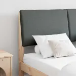 Tăblie tapițată Gri închis 160 cm Lemn de pin masiv GartenMobel Dekor