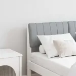 Tăblie tapițată Gri deschis 120 cm Lemn de pin masiv GartenMobel Dekor