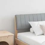 Tăblie tapițată Gri deschis 200 cm Lemn de pin masiv GartenMobel Dekor