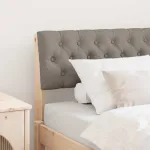 Tăblie tapițată Gri taupe 90 cm Lemn de pin masiv GartenMobel Dekor