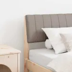 Tăblie tapițată Gri taupe 90 cm Lemn de pin masiv GartenMobel Dekor