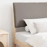 Tăblie tapițată Gri taupe 100 cm Lemn de pin masiv GartenMobel Dekor