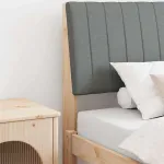 Tăblie tapițată Gri închis 100 cm Lemn de pin masiv GartenMobel Dekor