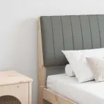 Tăblie tapițată Gri închis 150 cm Lemn de pin masiv GartenMobel Dekor