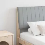 Tăblie tapițată Gri deschis 160 cm Lemn de pin masiv GartenMobel Dekor