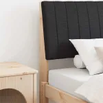 Tăblie tapițată Negru 100 cm Lemn de pin masiv GartenMobel Dekor