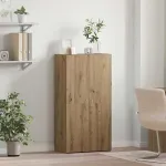 Dulap de birou stejar artizanal 60 x 32 x 115 cm Lemn compozit GartenMobel Dekor