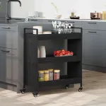 Troler de Bucătărie Stejar negru 70 x 30 x 82 cm Lemn compozit GartenMobel Dekor