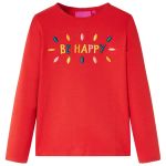 Tricou pentru copii cu mâneci lungi, roșu, 128 GartenMobel Dekor