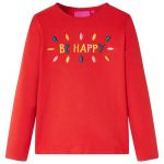Tricou pentru copii cu mâneci lungi, roșu, 92 GartenMobel Dekor