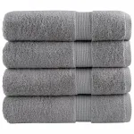 Prosoape de duș premium SOLUND 4 buc gri 70x140cm 600 gsm GartenMobel Dekor