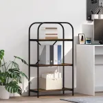 Raft pentru cărți Stejar afumat 60 x 30 x 109 cm Lemn compozit GartenMobel Dekor