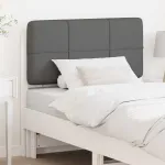Tăblie tapițată Alb și gri deschis 80 cm Lemn de pin masiv GartenMobel Dekor