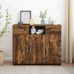 Bufet cu sertar Stejar afumat 88,5 x 30,5 x 73 cm Lemn compozit GartenMobel Dekor