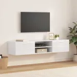 Dulap din Lemn Alb lucios 150 x 39 x 30 cm Lemn compozit GartenMobel Dekor