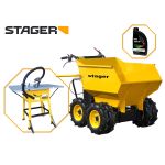 Pachet Stager RMT500 roaba cu motor termic 6.5CP, 500kg, 6 roti + FCM1600 Masa taiere cu ferastrau circular 1600W, 220V, 250mm + 1L ulei ProAdvanced PowerfulTools