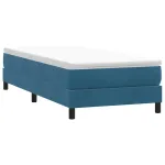 Pat cu arcuri fără saltea Albastru închis 90x210 cm catifea GartenMobel Dekor