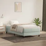 Pat cu arcuri fără saltea gri deschis 80x220 cm catifea GartenMobel Dekor