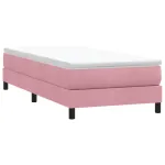 Pat cu arcuri fără saltea roz 90x210 cm catifea GartenMobel Dekor
