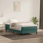 Pat cu arcuri fără saltea verde închis 90x220 cm catifea GartenMobel Dekor