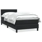 Pat box spring cu saltea, negru, 90x210 cm, catifea GartenMobel Dekor