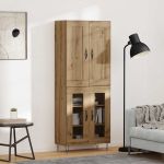 Bufet Stejar Artizanal 69,5 x 34 x 180 cm Lemn compozit GartenMobel Dekor