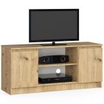 Comoda TV cu 2 usi si o polita, PAL laminat 16 mm, 120x40x55 cm, stejar artisan Household NewTrend
