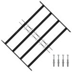 Grilă Fereastră Negru 75.5 x 60 cm Oțel vopsit electrostatic GartenMobel Dekor