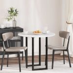 Placă de masă Alb 80 x 80 x 1.5 cm Lemn compozit GartenMobel Dekor