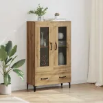 Bufet Stejar Artizanal 70 x 31 x 115 cm Lemn Ingineresc și Fier GartenMobel Dekor