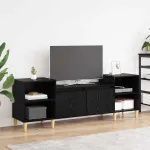 Cabinet TV Stejar Negru 160 x 35 x 55 cm Lemn compozit GartenMobel Dekor