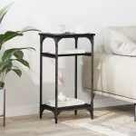 Masă laterală Manual Stejar Negru 40 x 30 x 75 cm Lemn compozit GartenMobel Dekor