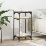 Masă laterală Stejar Artizanal 40 x 30 x 75 cm Lemn compozit GartenMobel Dekor