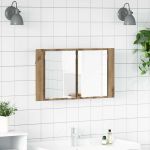 Dulap cu oglindă pentru baie Stejar Artizanal 80 x 12 x 45 cm GartenMobel Dekor