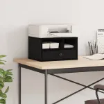 Suport pentru imprimantă cu sertar Stejar Negru 40 x 32 x 24 cm GartenMobel Dekor