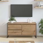 Cabinet TV Stejar artizanal 100 x 36 x 49.5 cm Lemn compozit GartenMobel Dekor