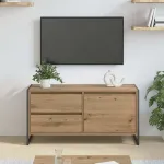 Cabinet TV Stejar artizanal 100 x 36 x 49.5 cm Lemn compozit GartenMobel Dekor