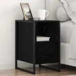 Noptieră cu sertar Stejar Negru 39,5 x 30 x 50 cm Lemn compozit GartenMobel Dekor