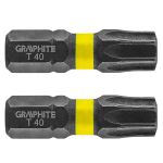 Set biti de impact TX40X25mm 1/4" 2buc. GRAPHITE 56H517 HardWork ToolsRange