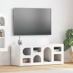 Cabinet TV Alb lucios 100 x 35 x 40 cm Lemn compozit GartenMobel Dekor