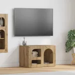 Cabinet TV Stejar Artizanal 60 x 35 x 40 cm Lemn compozit GartenMobel Dekor