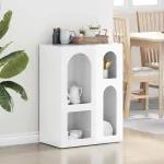 Bufet Alb lucios 59 x 35 x 80.5 cm Lemn compozit GartenMobel Dekor